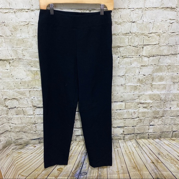 Lauren Ralph Lauren Black Wool Blend Side Button Pants - Picture 1 of 4